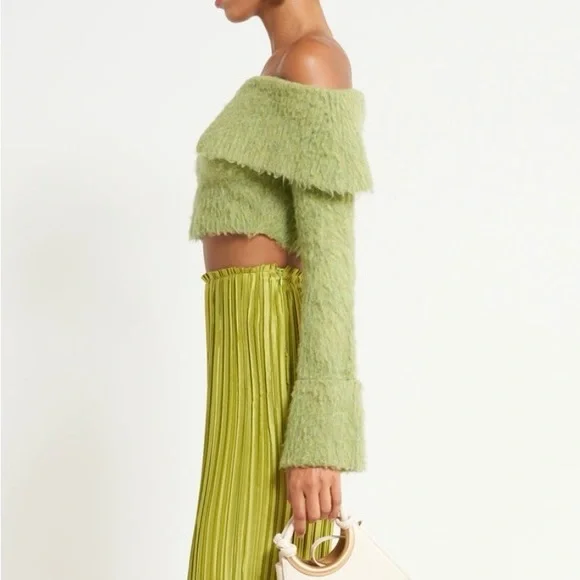 LIKE NEW Cult Gaia Audie Off The Shoulder Long Sleeve Sweater, Size M
